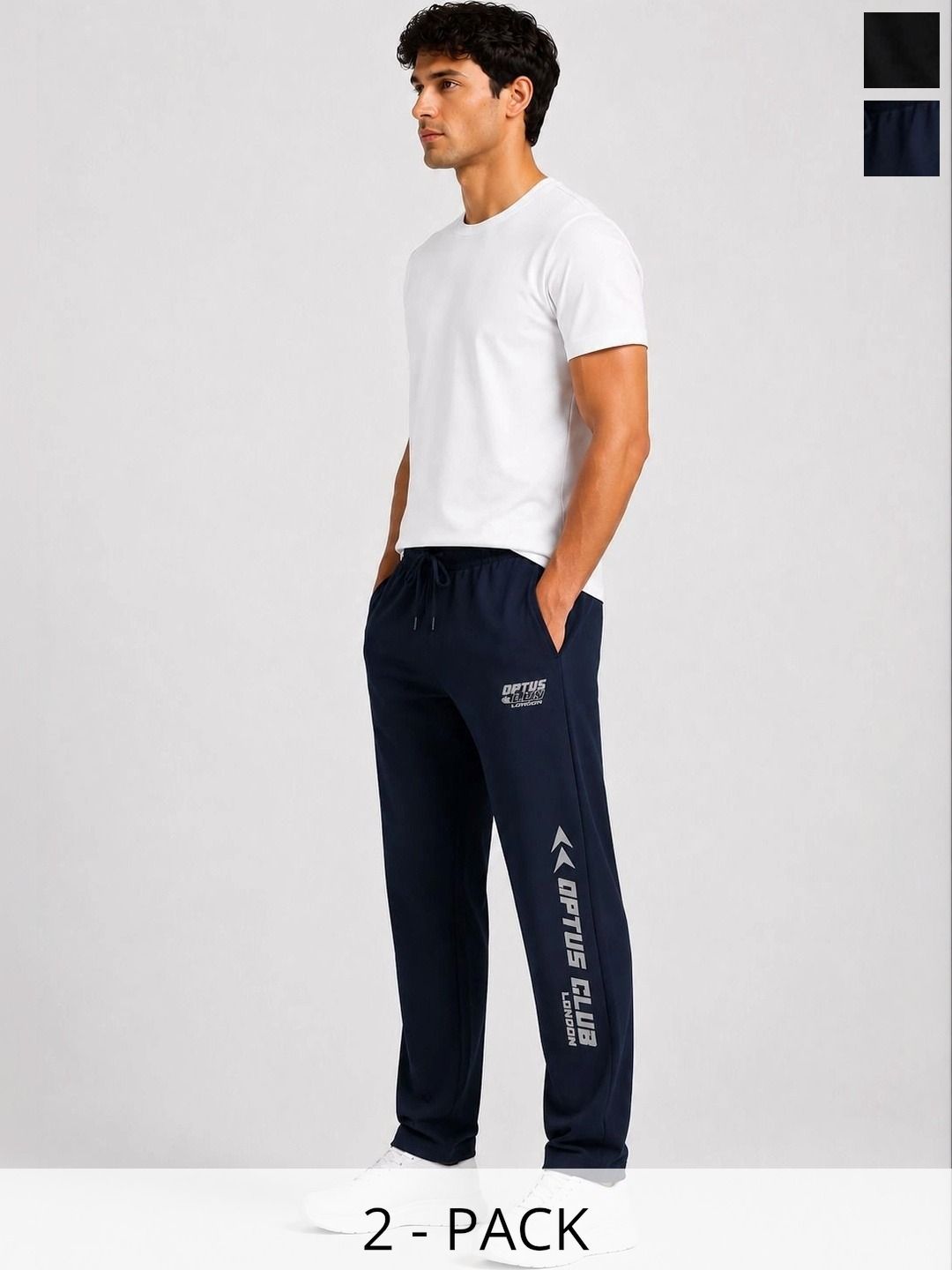 WIKE DENIMS Men Pack Of 2 Regular Fit Brand Logo Training Track Pants-picture-15