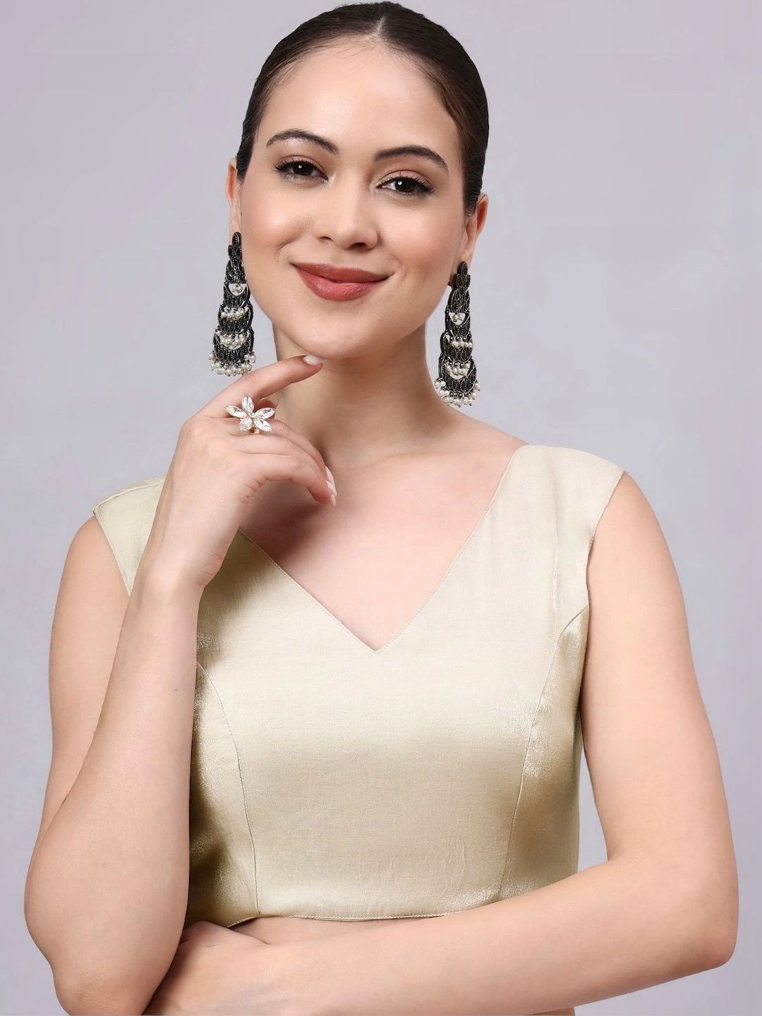 BANJANAN Cotton Blend Solid Saree Blouse-picture-50
