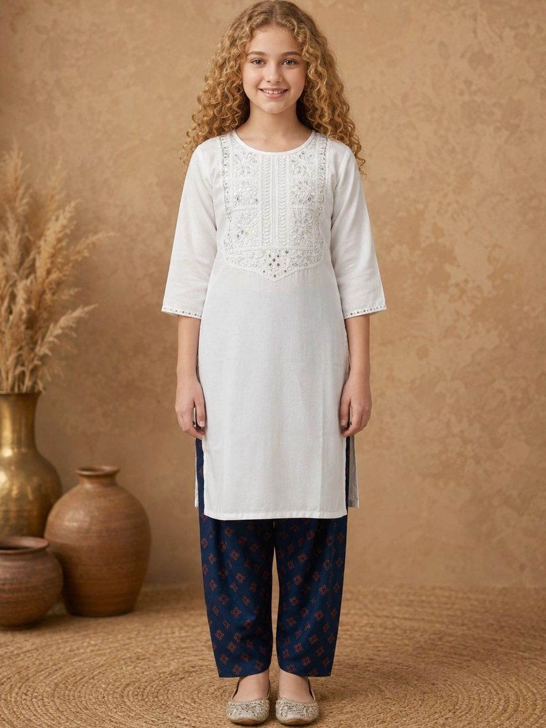 BAESD Girls Embellished Mirror Work Kurta-picture-19