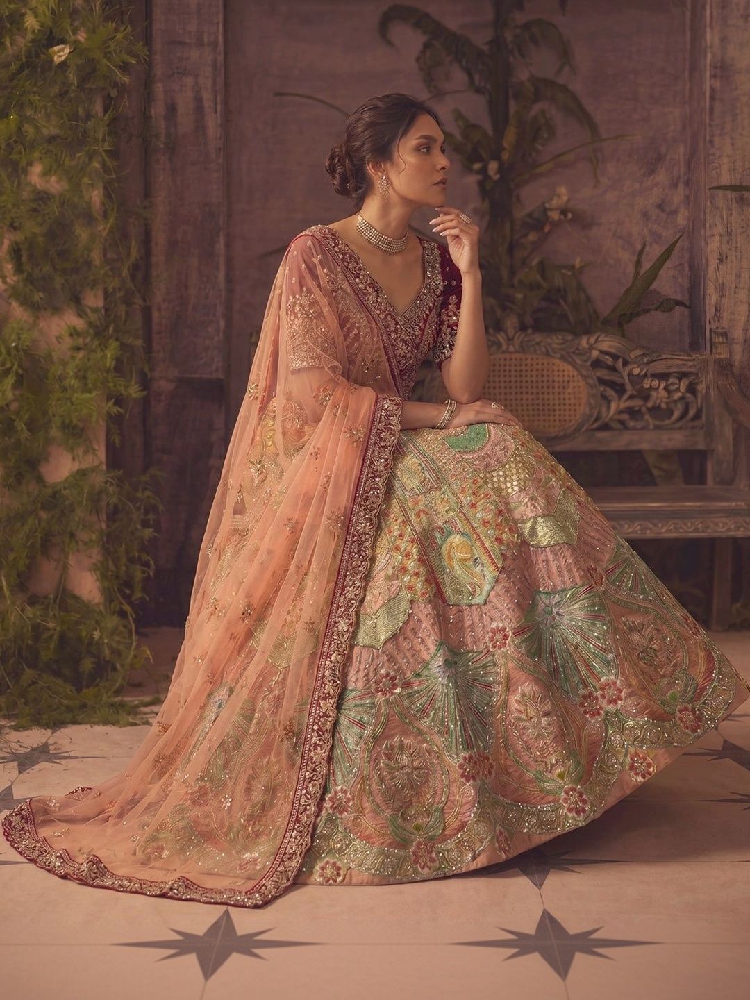 THE THIRD LABEL Embellished Semi-Stitched Lehenga & Ready to Wear Blouse With Dupatta-picture-27