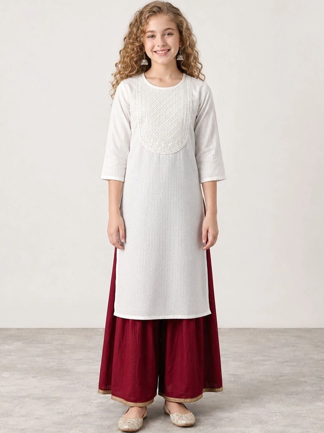 Muhuratam Girls Thread Work Kurta-picture-23