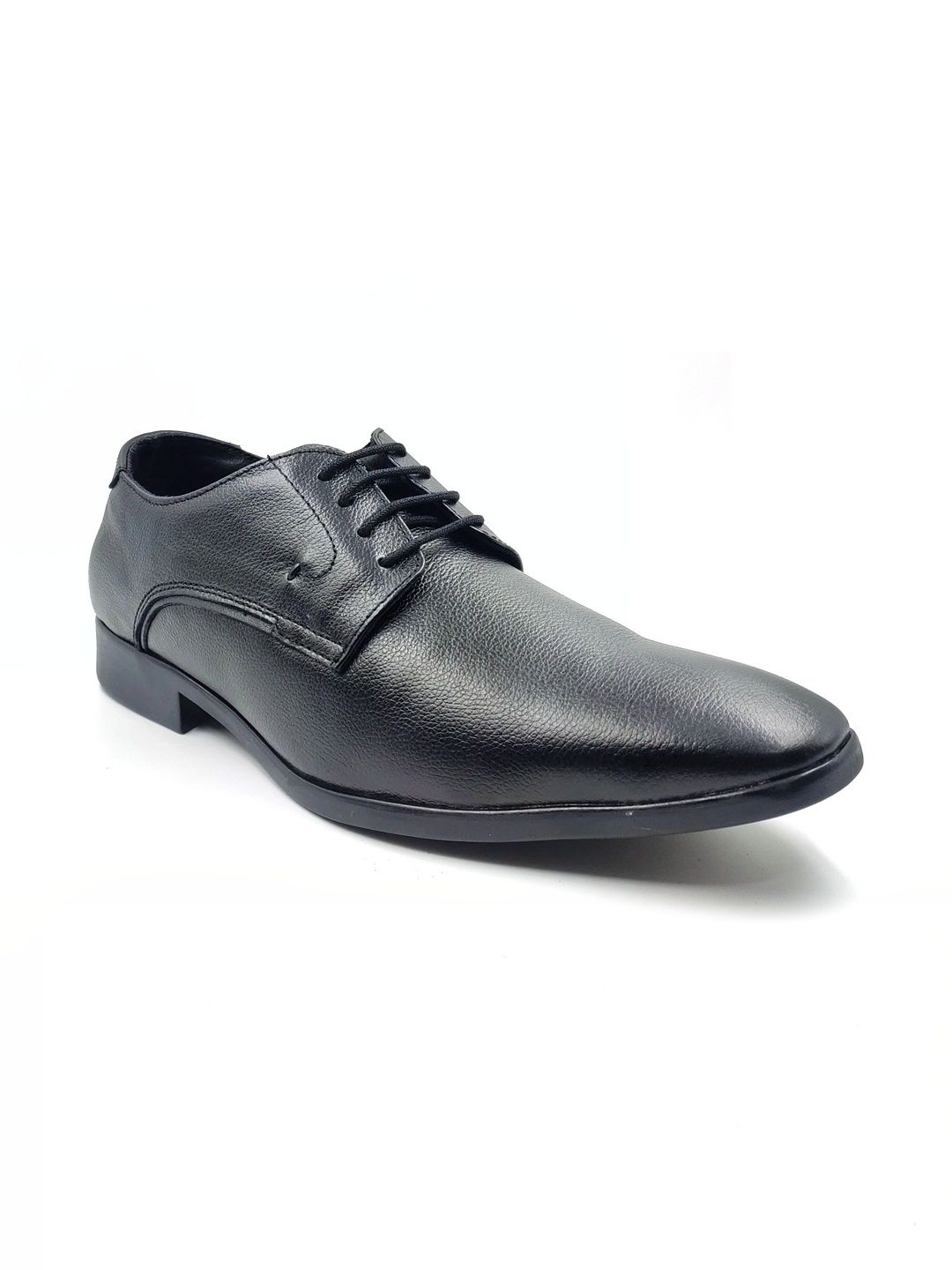 Balujas Men Textured Leather Round Toe Lace-Ups Derbys Formal Shoes-image-21