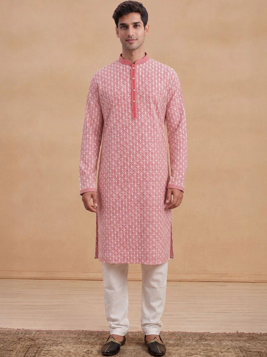 House of Chikankari Men Embellished Chikankari Kurta-picture-52
