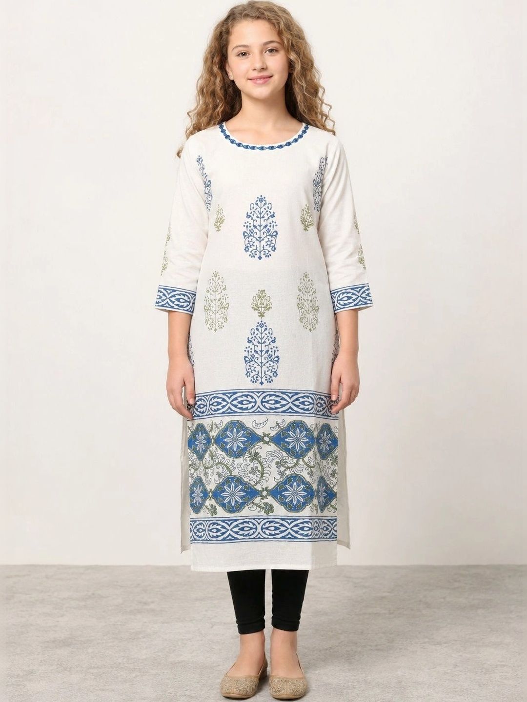 Muhuratam Girls Ethnic Motifs Printed Indie Prints Kurta-picture-26