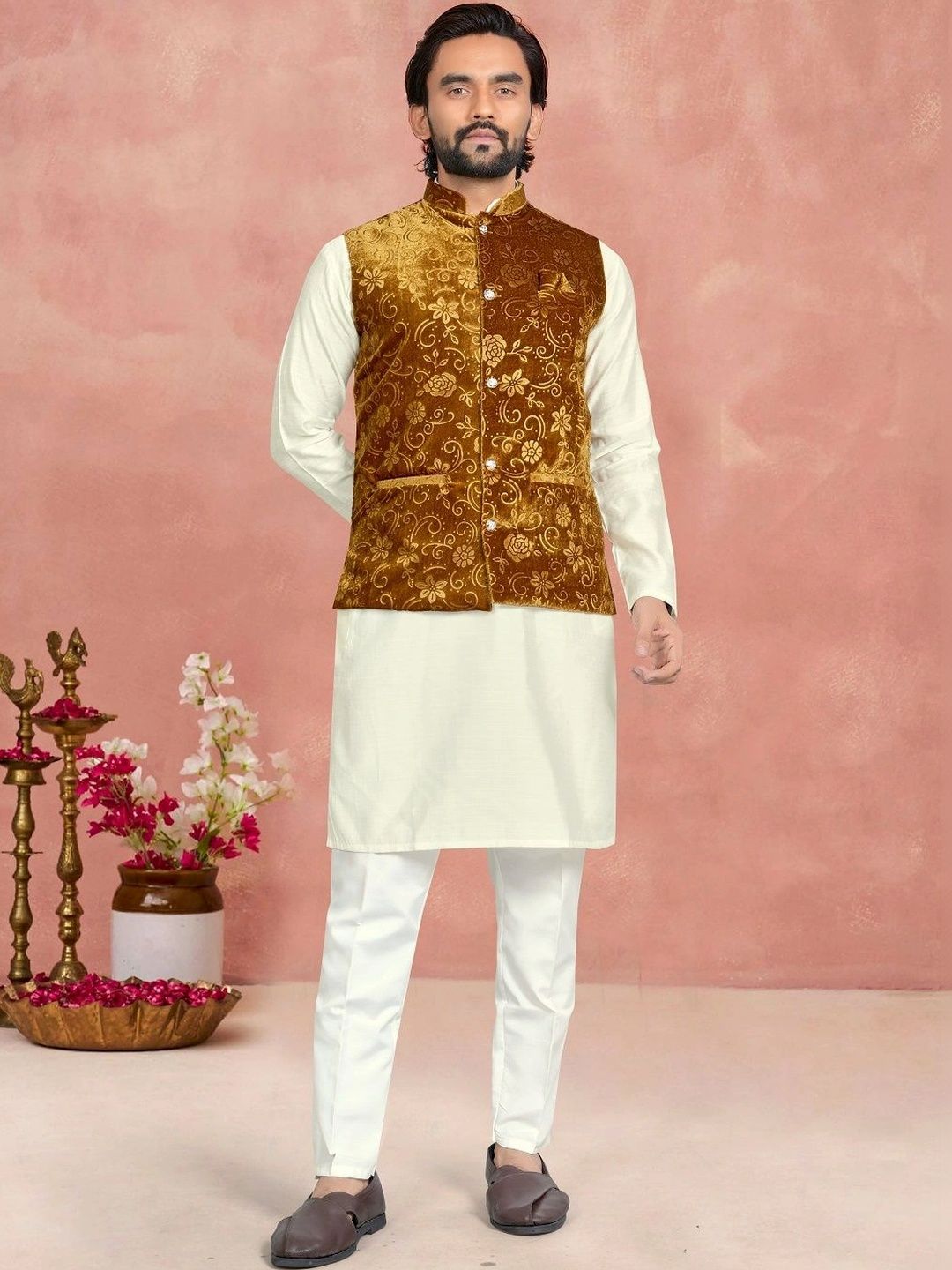 ELYXAROSE Men Regular Kurta with Trousers-picture-19