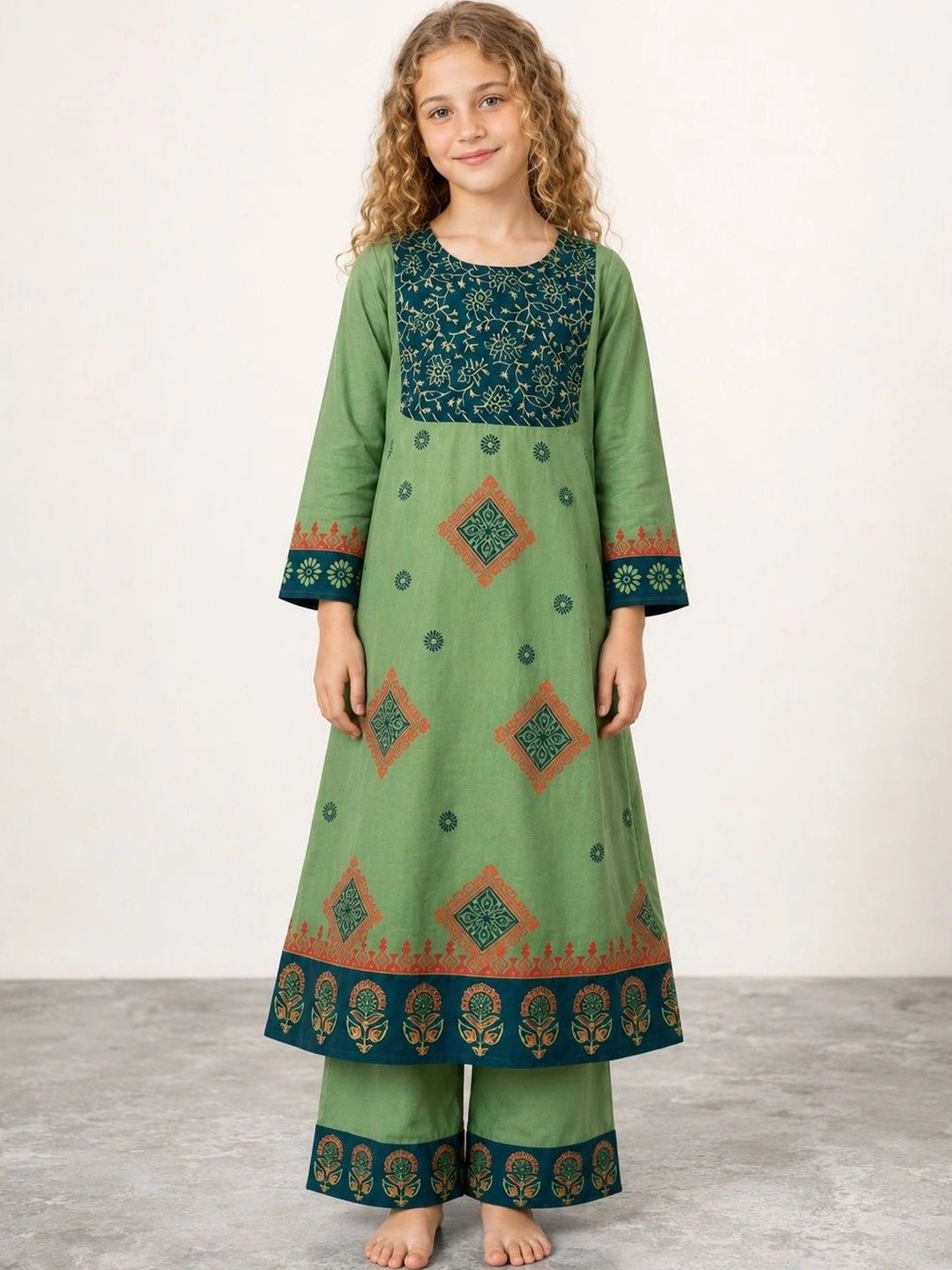 Muhuratam Girls Ethnic Motifs Printed Indie Prints Kurta-picture-31