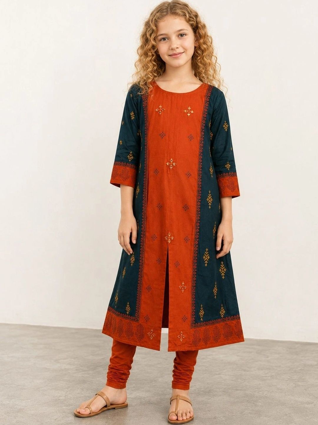 Muhuratam Girls Ethnic Motifs Printed Indie Prints Kurta-picture-10