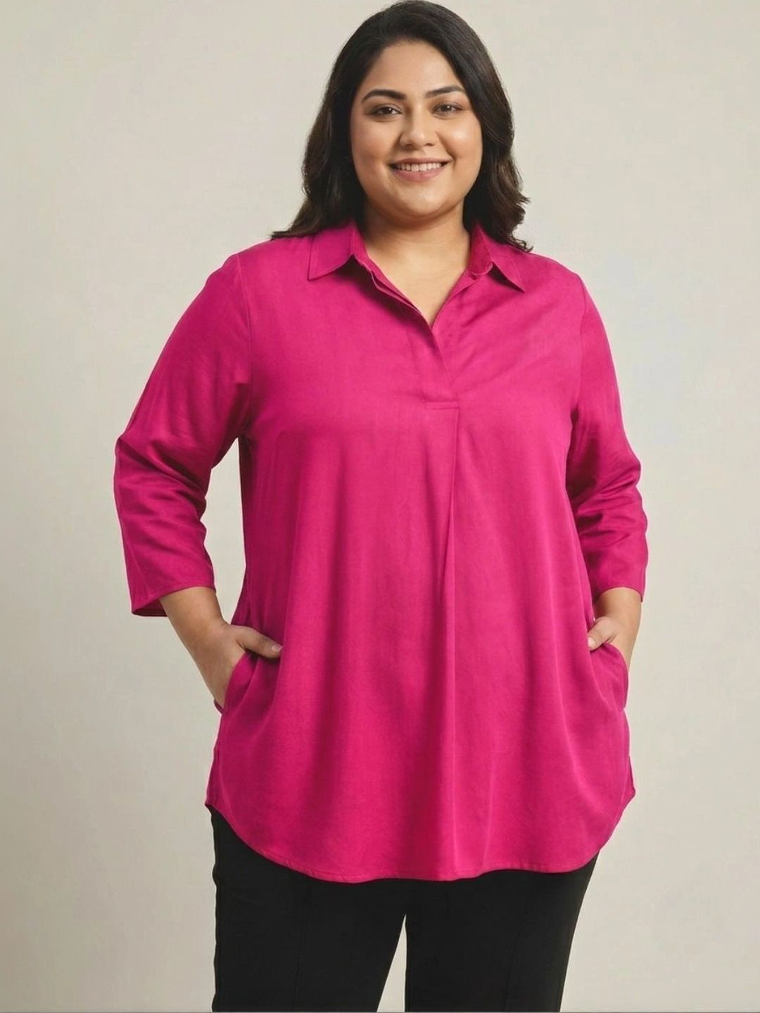 ANGOORI FASHION Viscose Rayon Shirt Collar Tunic-picture-13