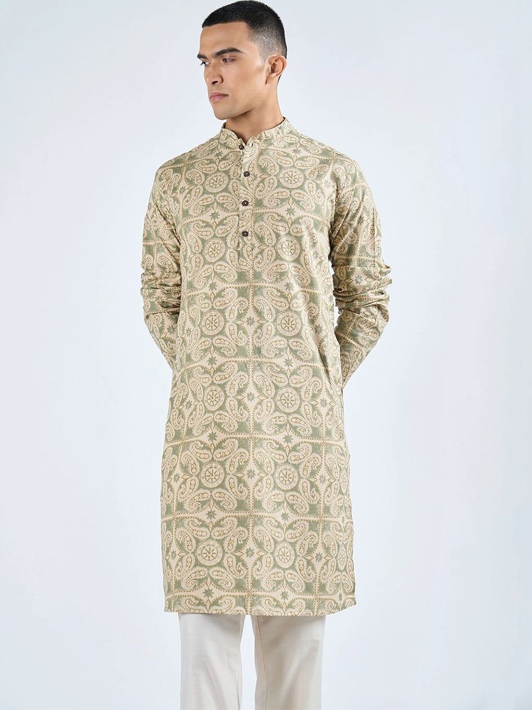 indus route by Pantaloons Men Paisley Printed Kurta-picture-42