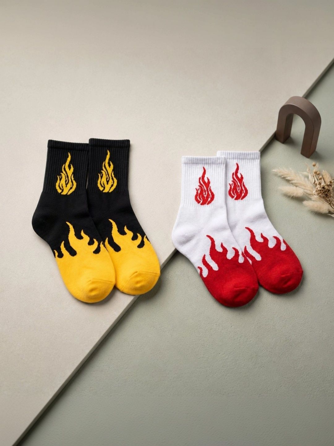 pell-mell Men Pack of 2 Cotton Assorted Patterned Above Ankle Socks-picture-14