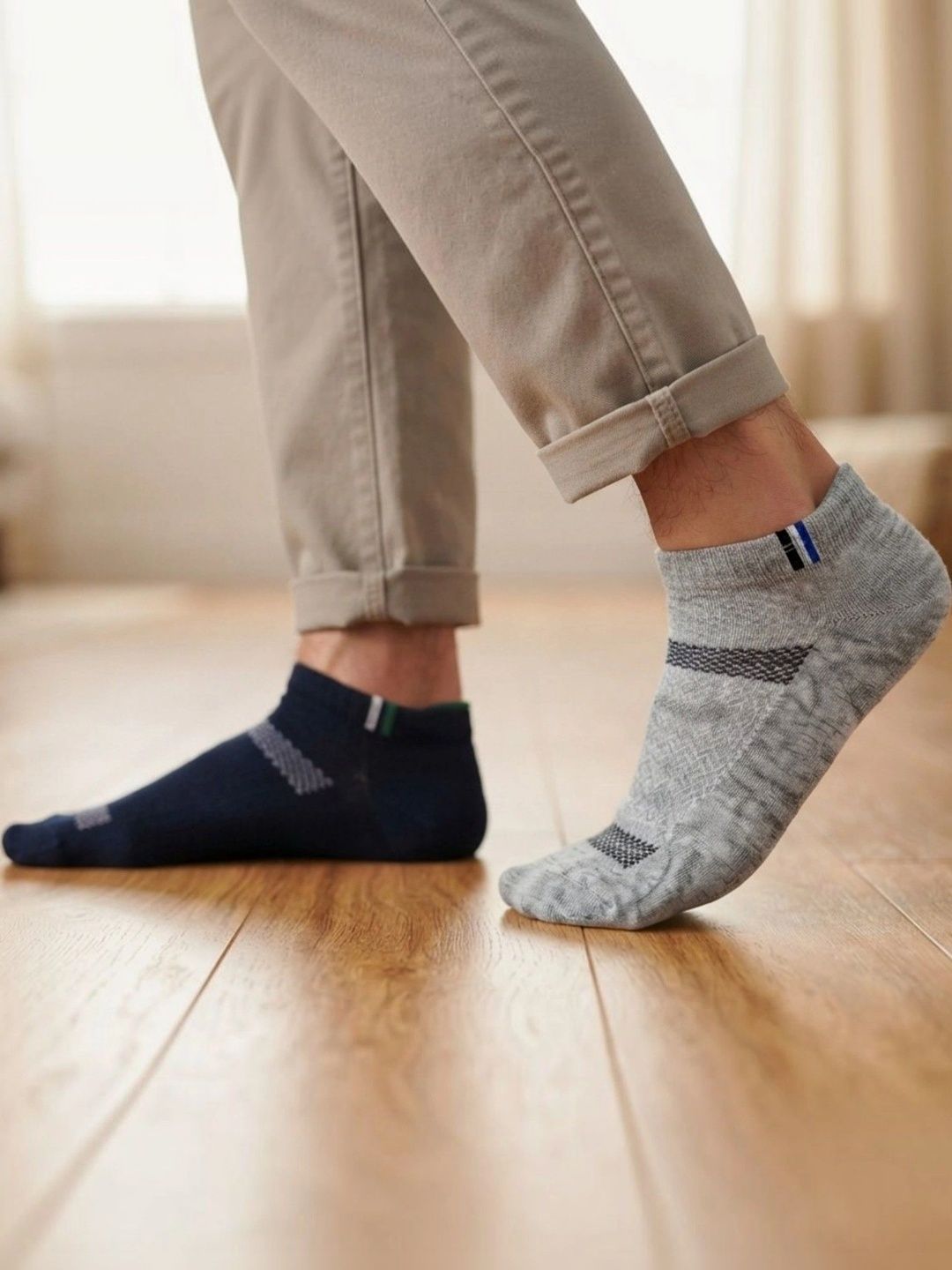 pell-mell Men Pack of 2 Cotton Assorted Patterned Ankle Length Socks-picture-28