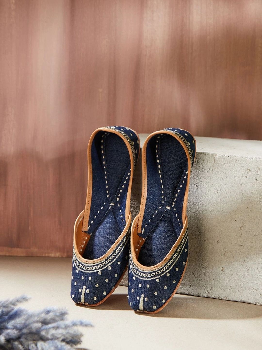 Fabindia Women Perforations Leather Mojaris-image-34