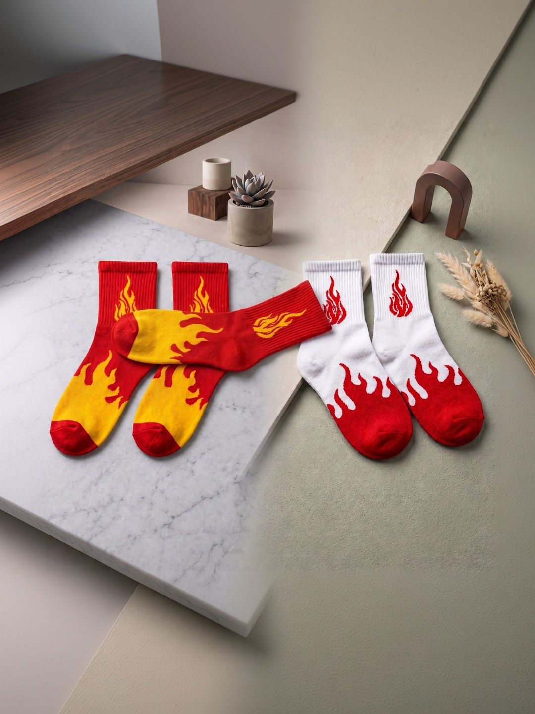 SWAZ Men Pack of 2 Cotton Assorted Patterned Above Ankle Socks-image-18