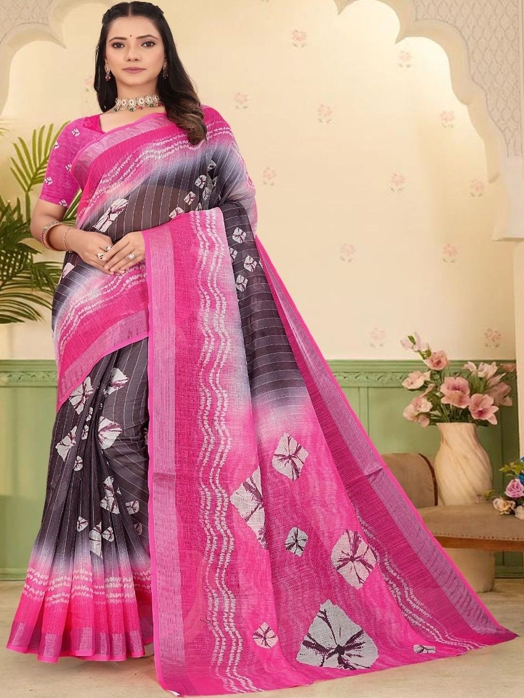JIVIKA Tie and Dye Silk Cotton Kanjeevaram Saree-picture-19