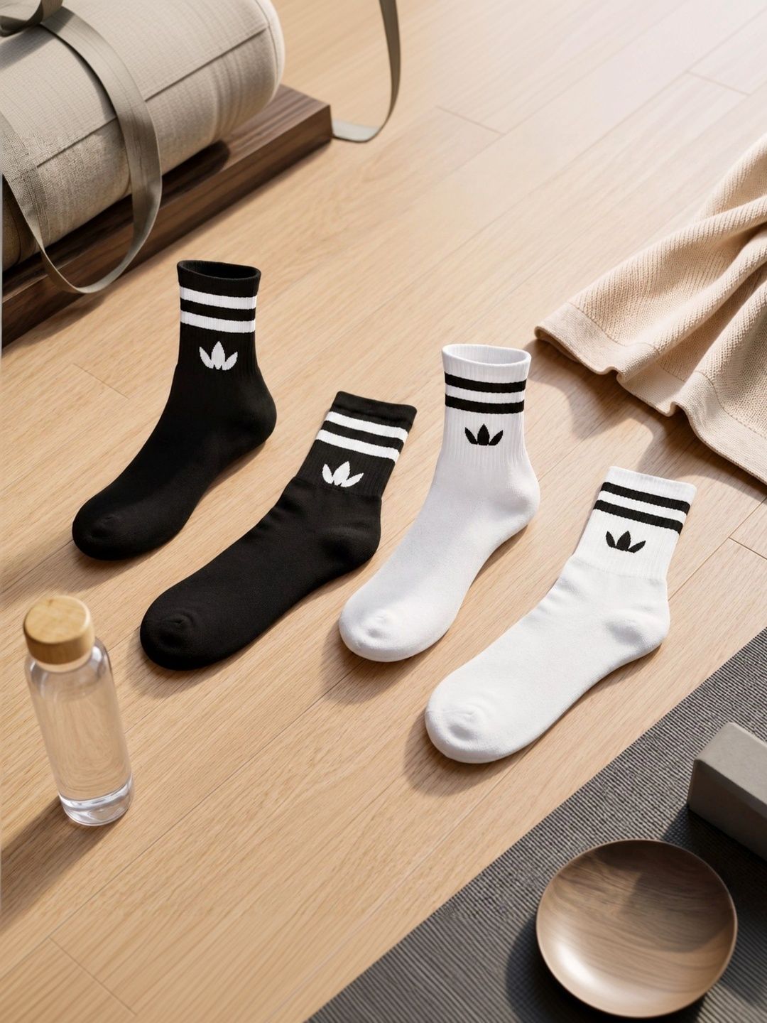 pell-mell Men Pack of 2 Cotton Assorted Striped Above Ankle Socks-picture-37