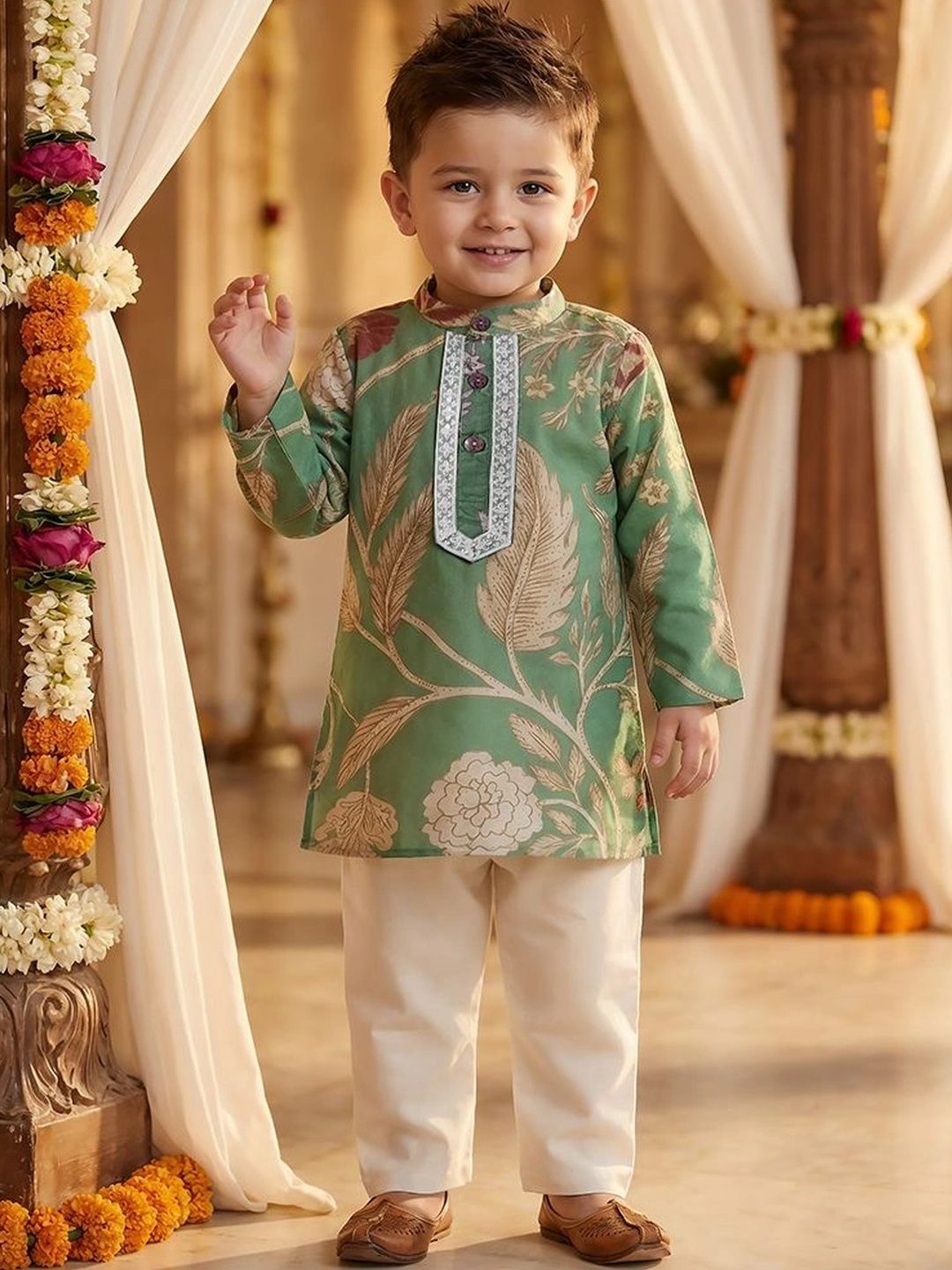 MINI MARVEL Boys Printed kurta and pyjama Set-picture-12