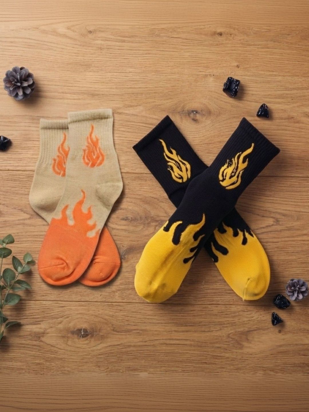 SWAZ Men Pack of 2 Cotton Assorted Patterned Above Ankle Socks-image-27