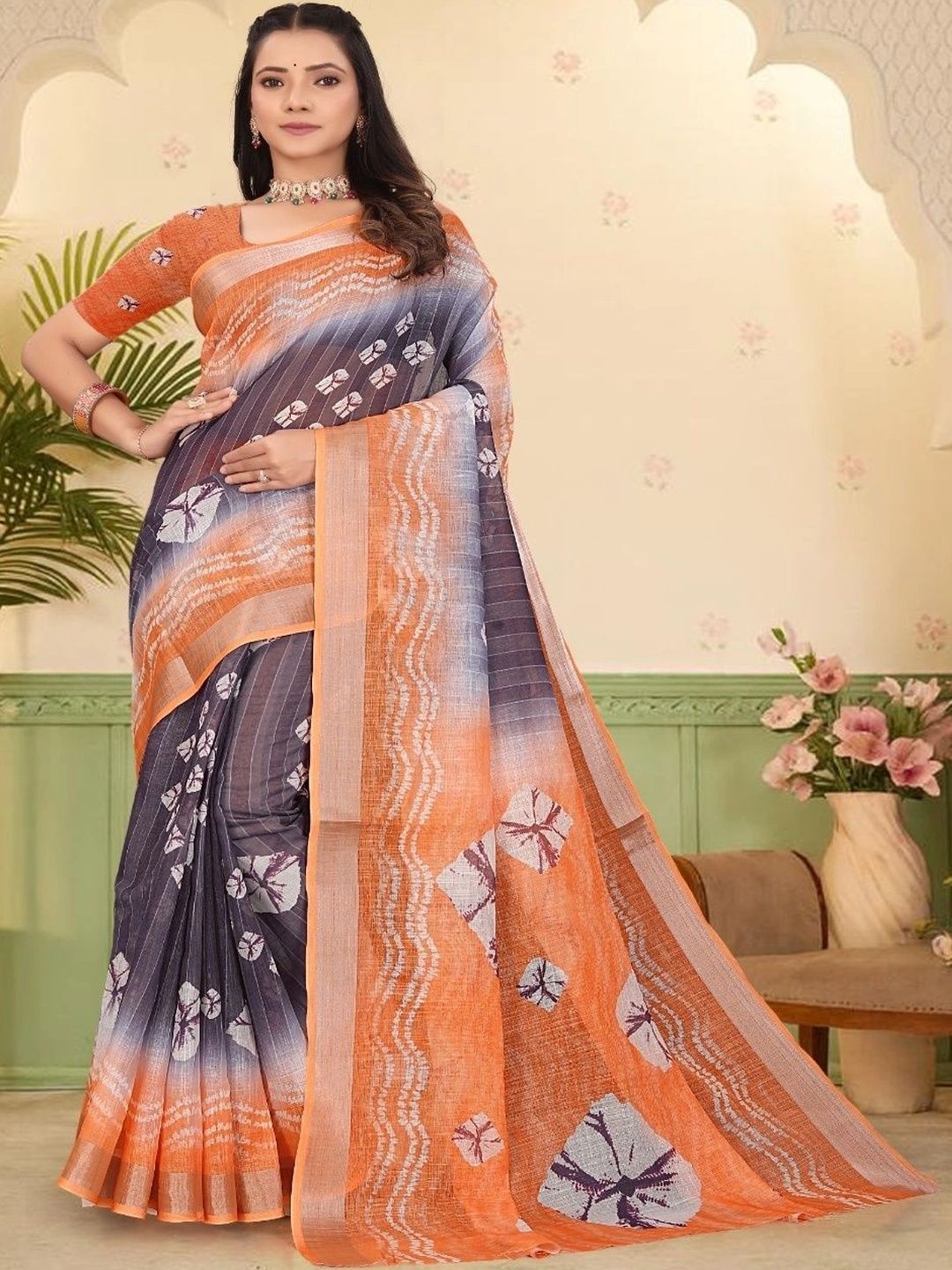 JIVIKA Tie and Dye Silk Cotton Kanjeevaram Saree-picture-38