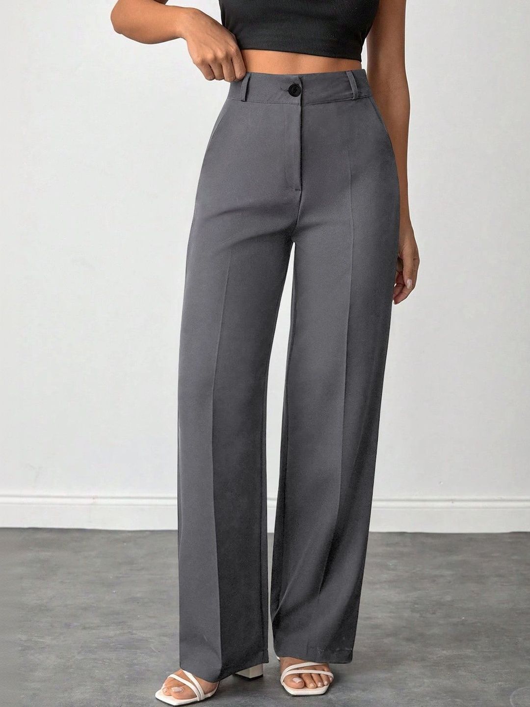 SZN Women Relaxed Straight Leg High-Rise Easy Wash Trousers-picture-40