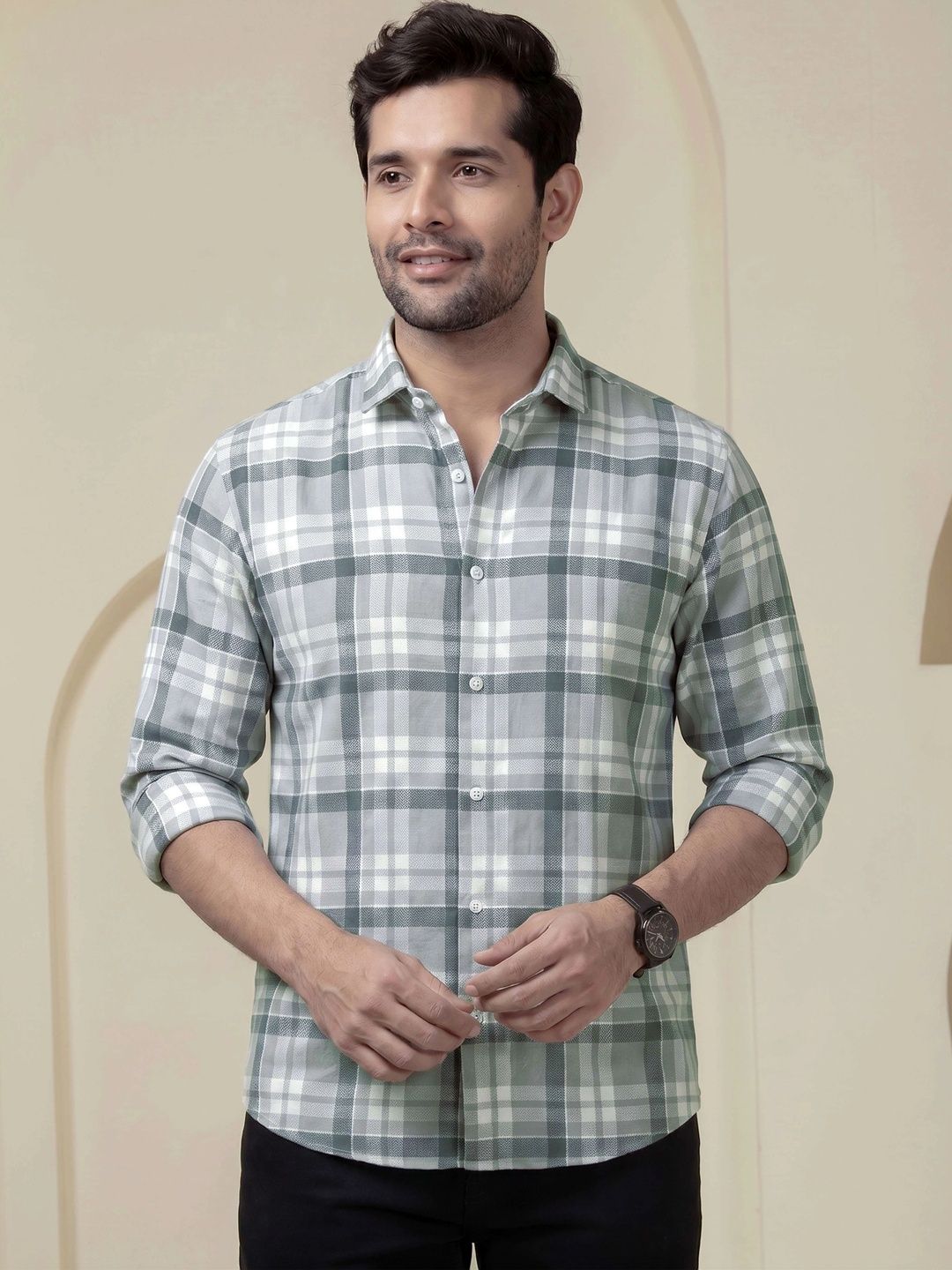 WOXEN Men Checked Casual Shirt-image-37