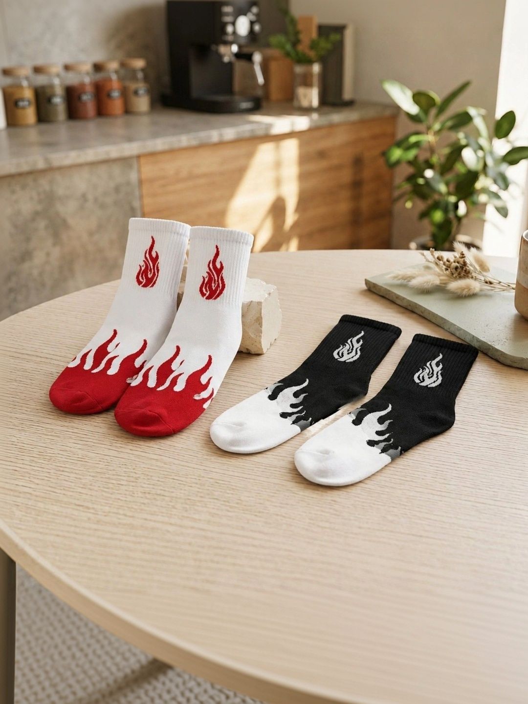 pell-mell Men Pack of 2 Cotton Assorted Patterned Above Ankle Socks-picture-47