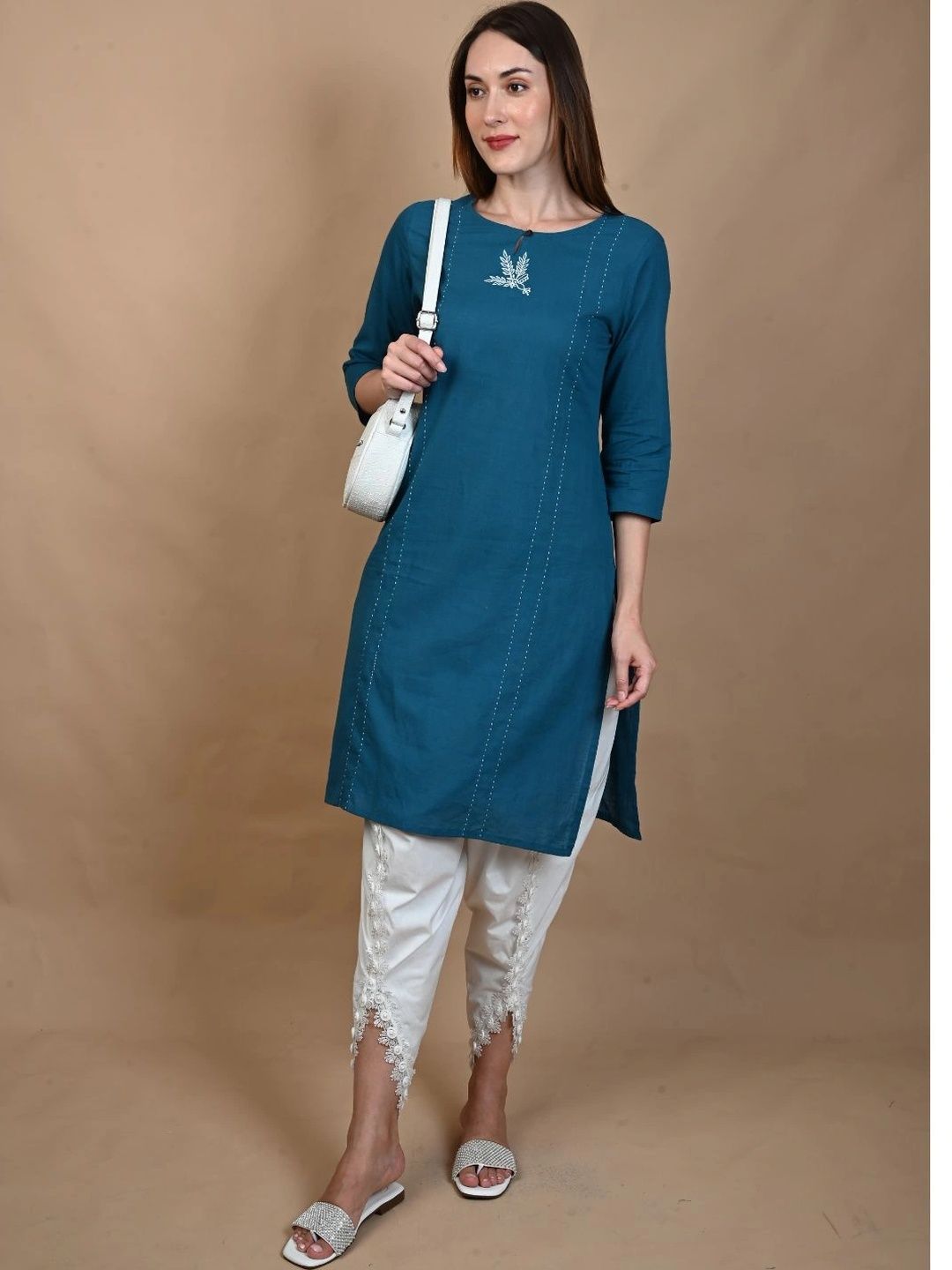 SRISARAS Women Embroidered Cropped Ethnic Palazzos-picture-27
