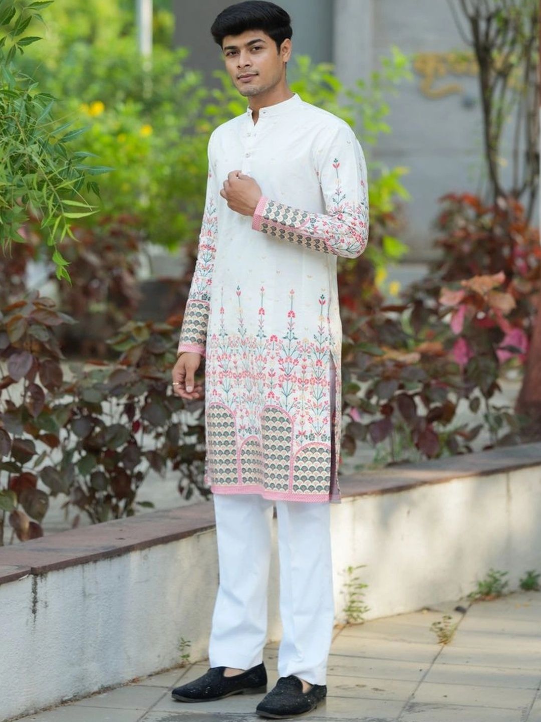 House Of Sanskruti Men Ethnic Motifs Printed Jacquard Kurta-picture-25