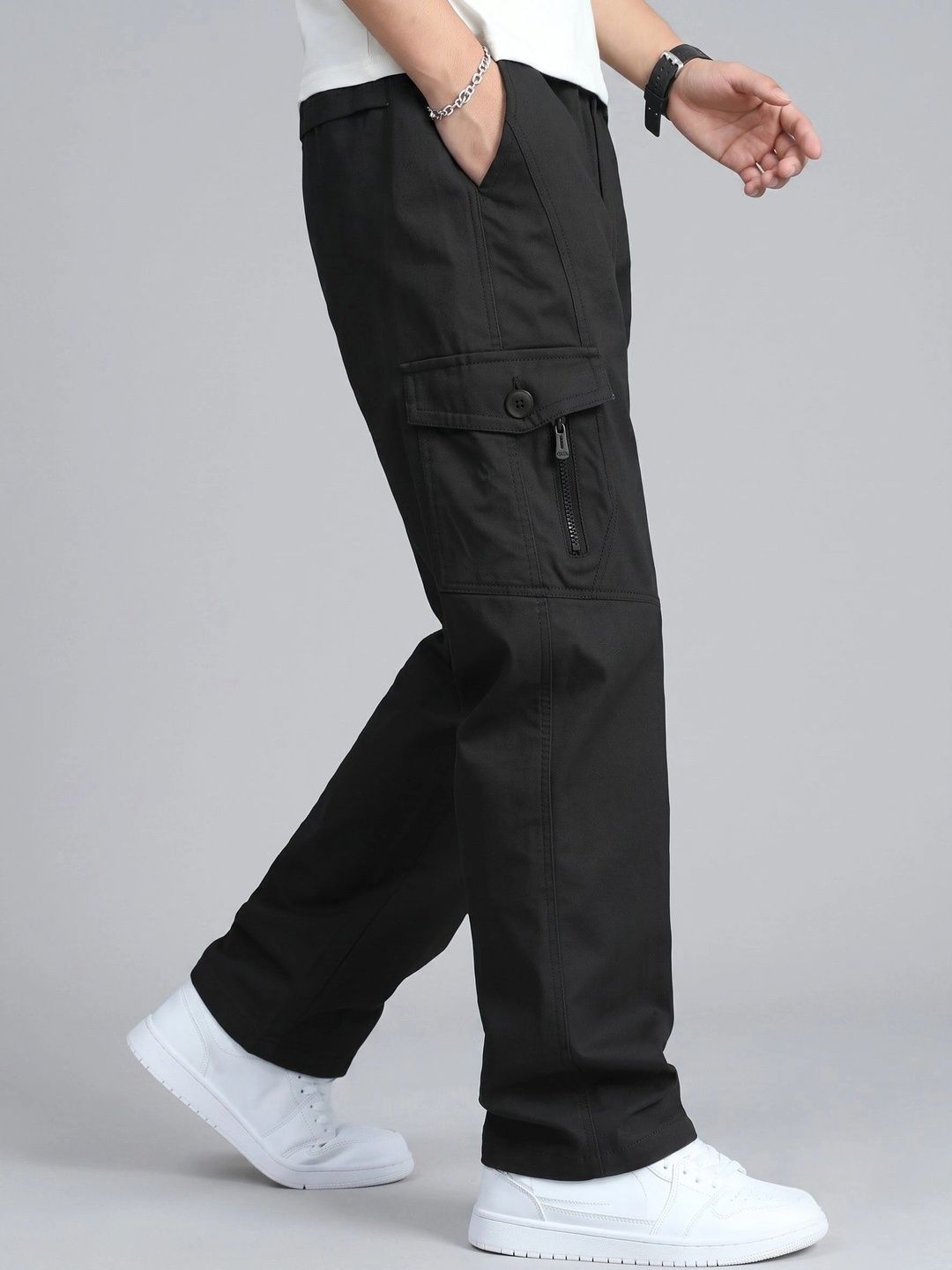 Mast & Harbour Men Classic Loose Fit Cargos Trousers-picture-17