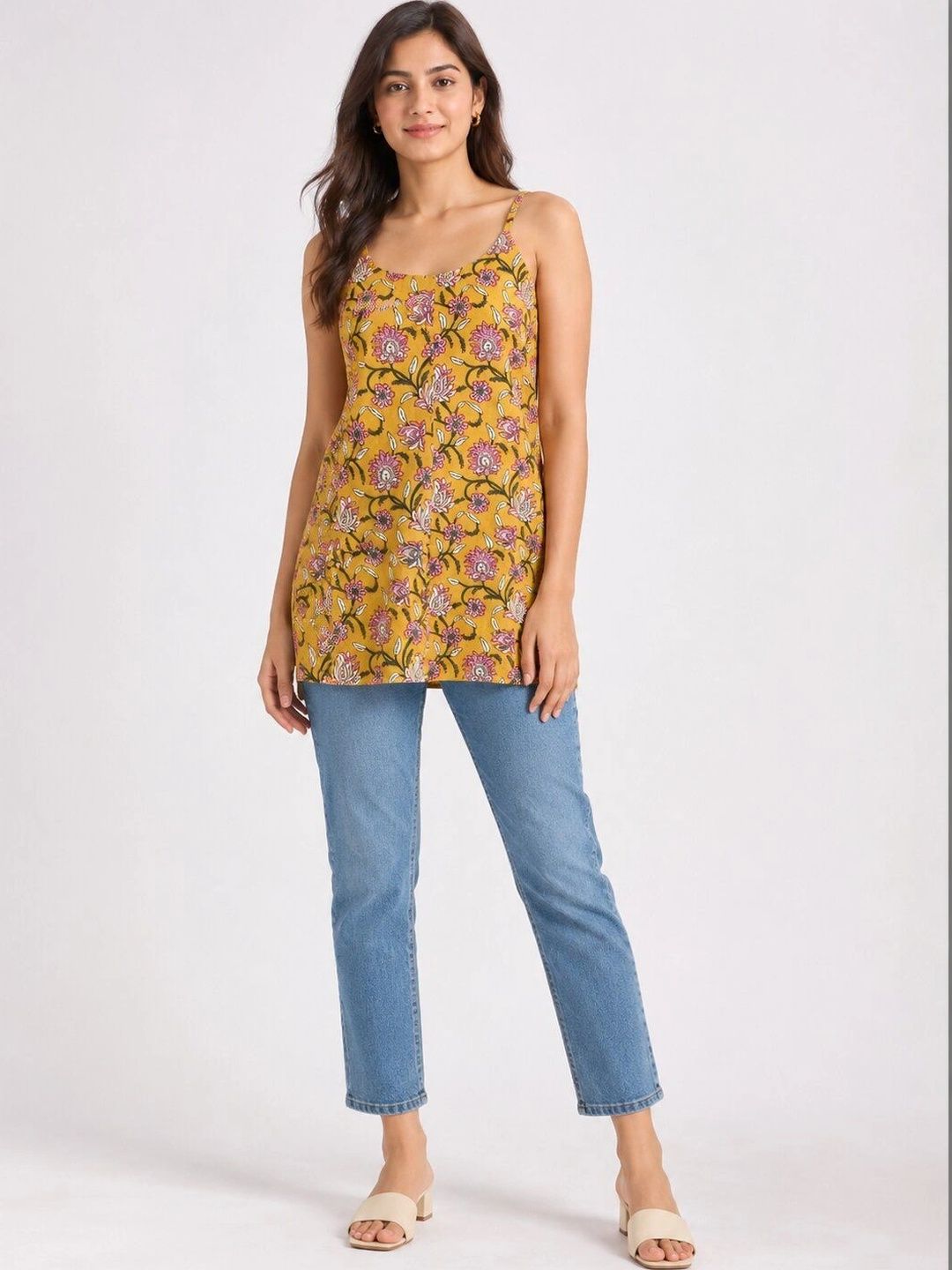 CORSICA Floral Print Cotton Longline Top-picture-14
