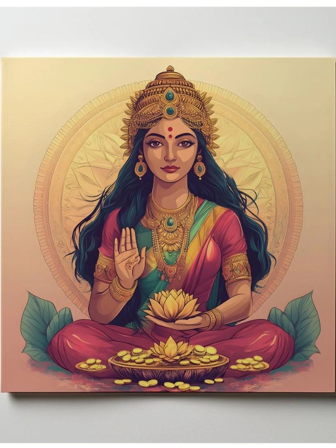 ARTOLIC Red Goddess Lakshmi Wall Sticker-picture-17