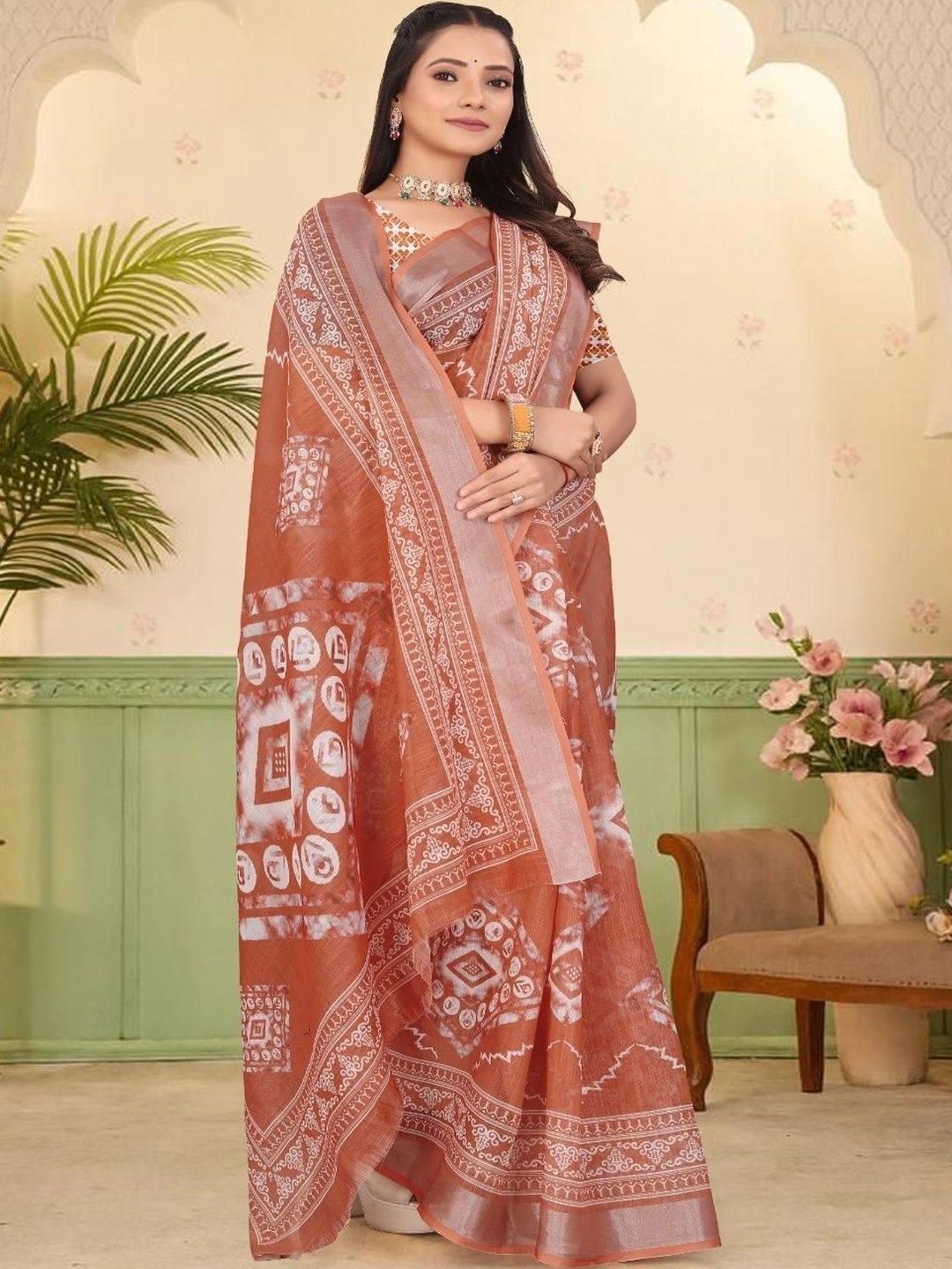 JIVIKA Tie and Dye Silk Cotton Kanjeevaram Saree-picture-18
