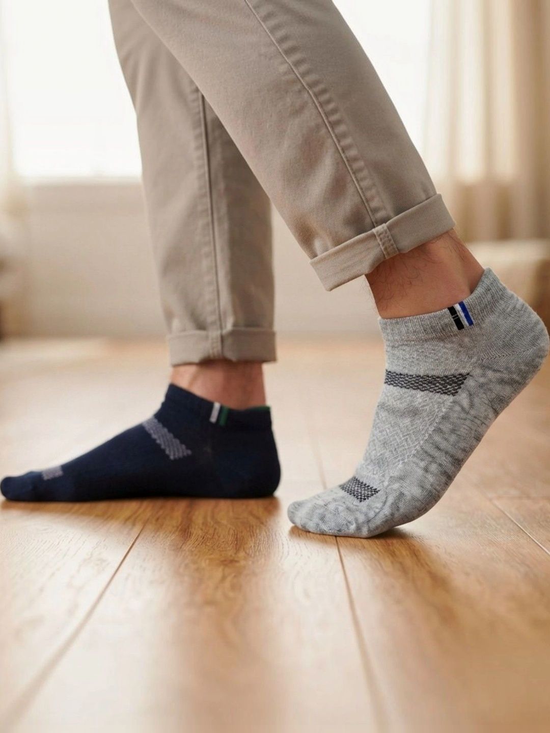 pell-mell Men Pack of 2 Cotton Assorted Patterned Ankle Length Socks-picture-21