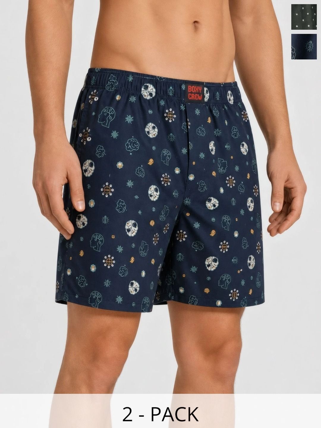 Boxy Crew Pack Of 2 Printed Pure Cotton Breathable Boxers-picture-51