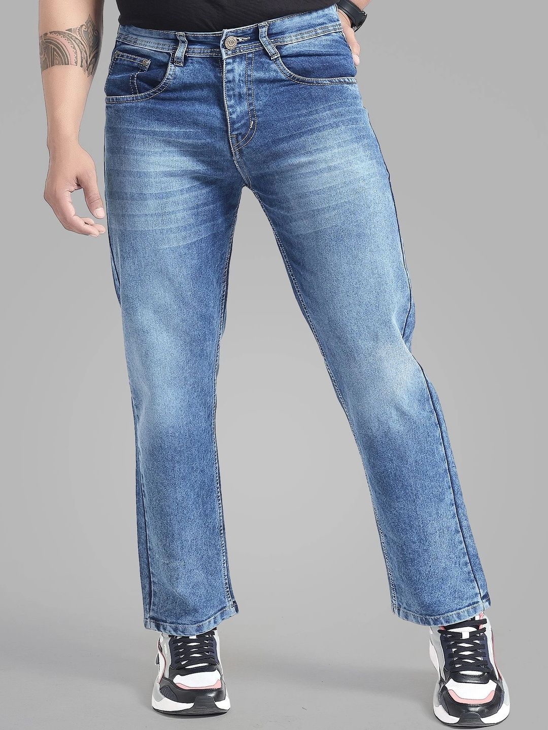 Wanted Men Straight Fit Mid-Rise Low Distress Jeans-picture-33