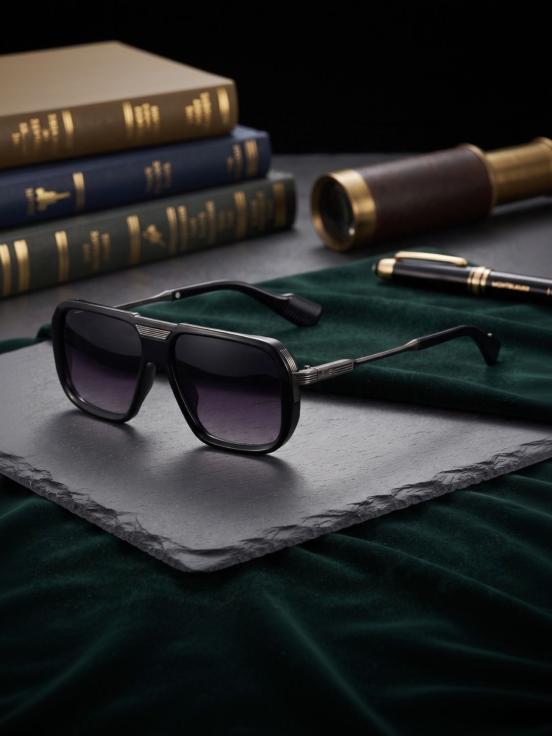 KOPEK Unisex Grey Lens & Black Aviator Sunglasses with-picture-45