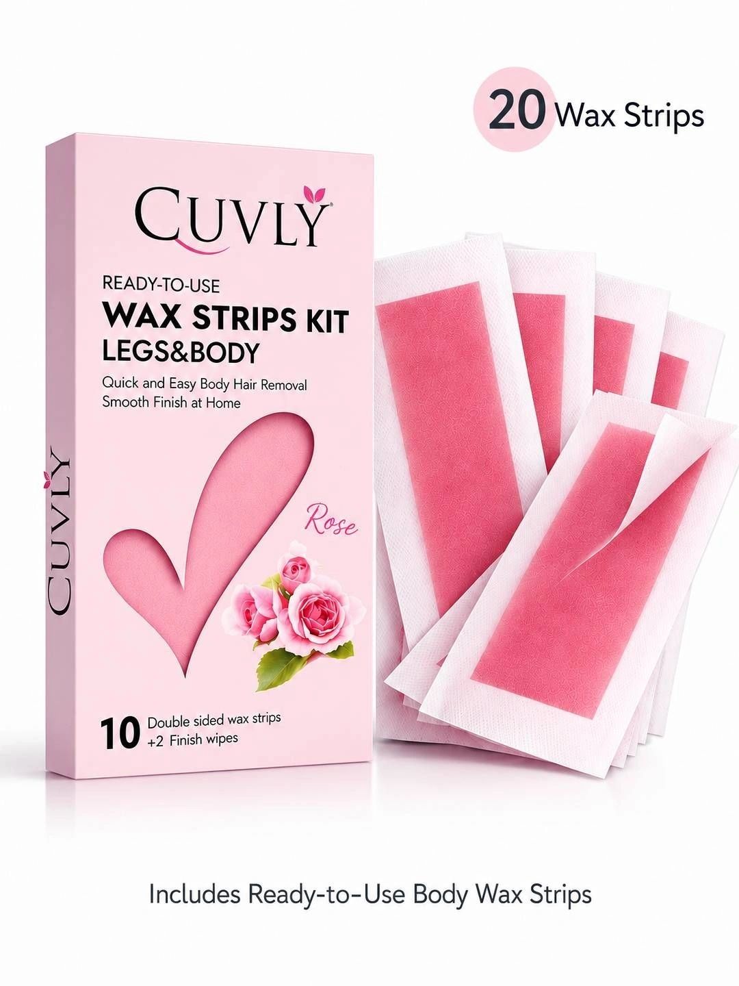 CUVLY Ready To Use Wax Strips Kit - 20Pcs-image-45