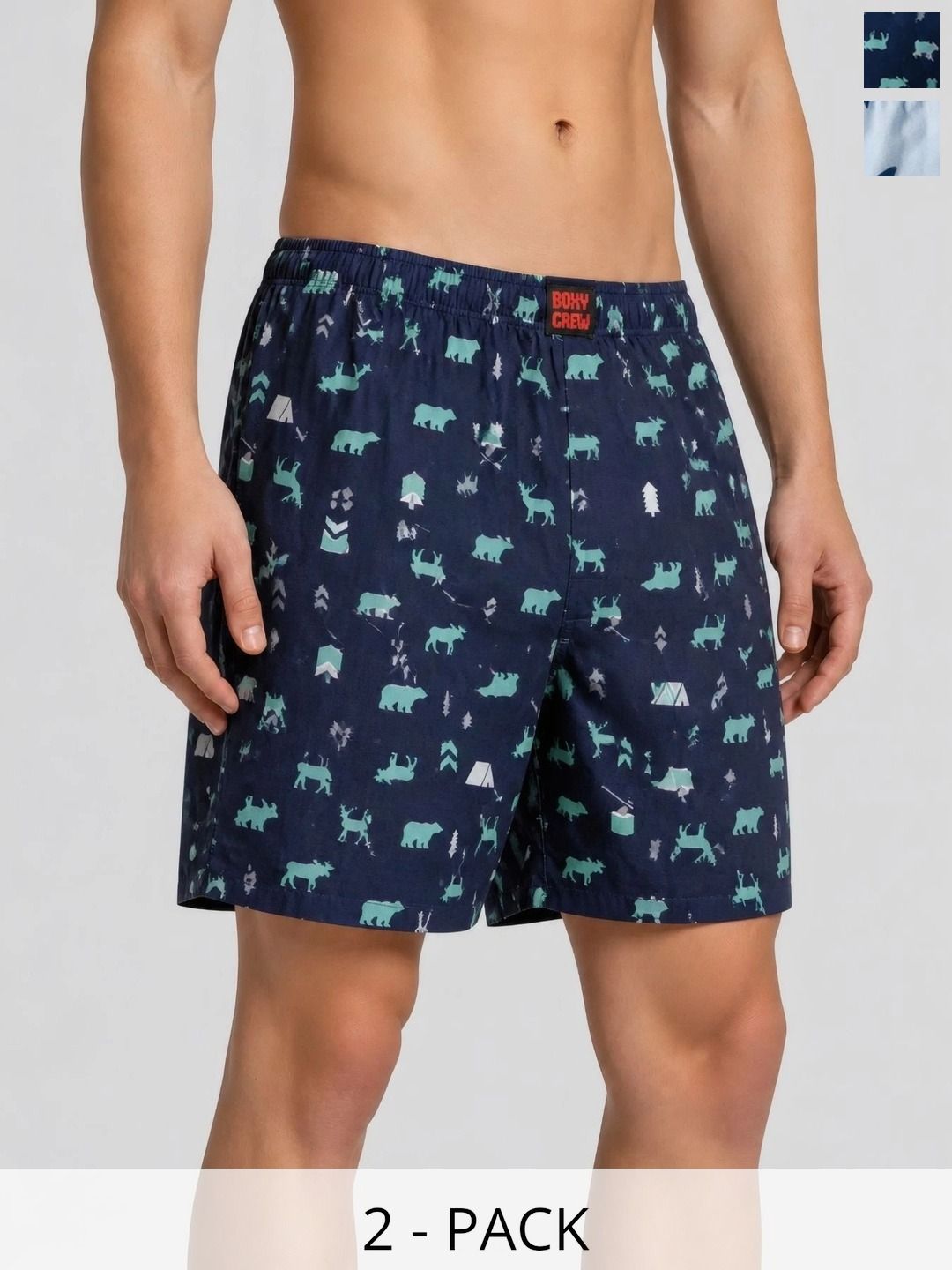 Boxy Crew Pack Of 2 Printed Pure Cotton Mid Rise Boxers-picture-38