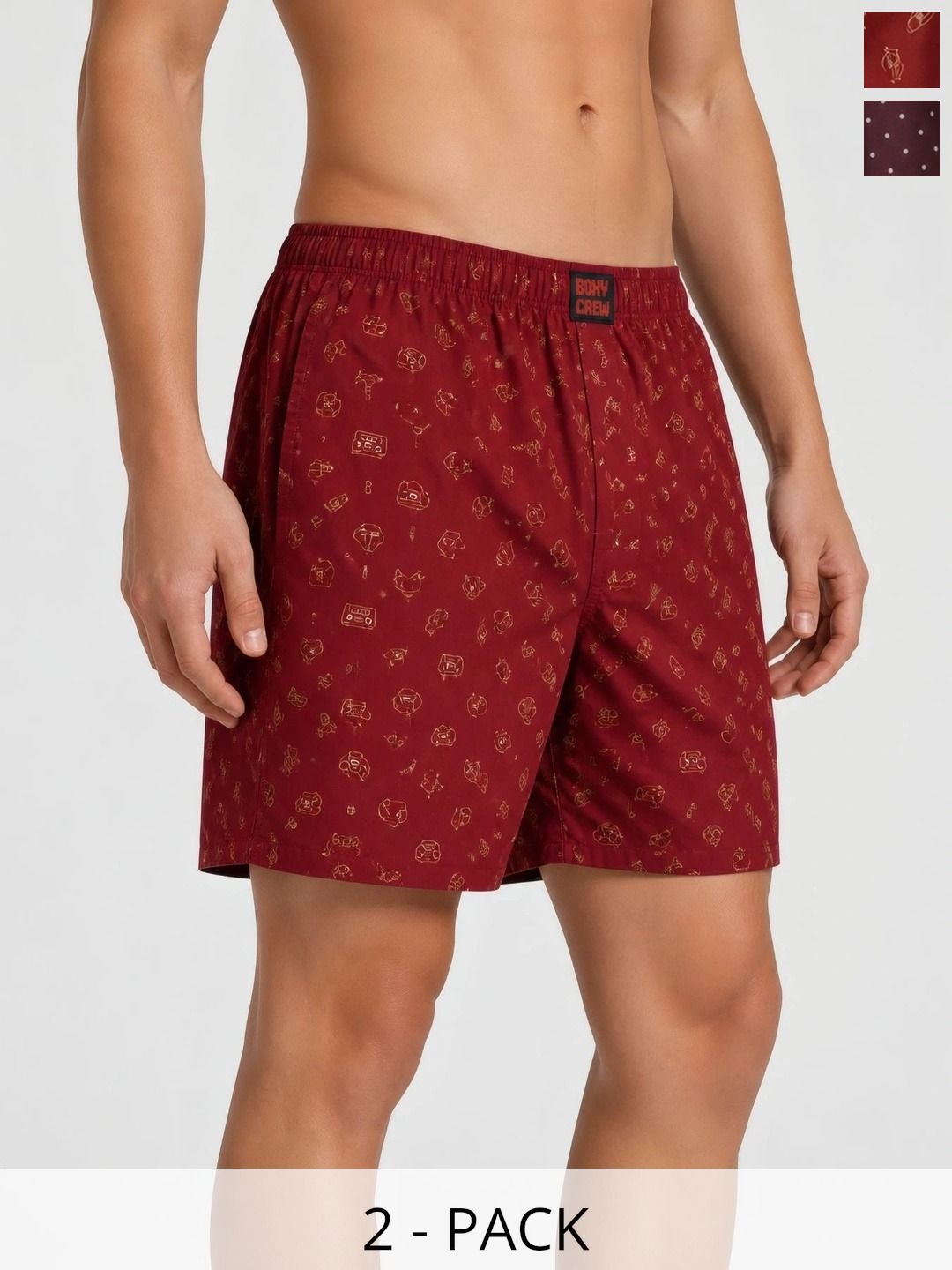 Boxy Crew Pack Of 2 Printed Pure Cotton Mid Rise Boxers-picture-21