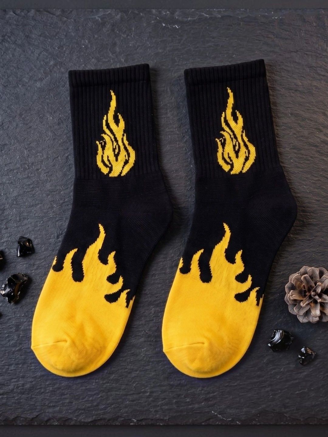 pell-mell Men Pack of 2 Cotton Assorted Patterned Above Ankle Socks-picture-33