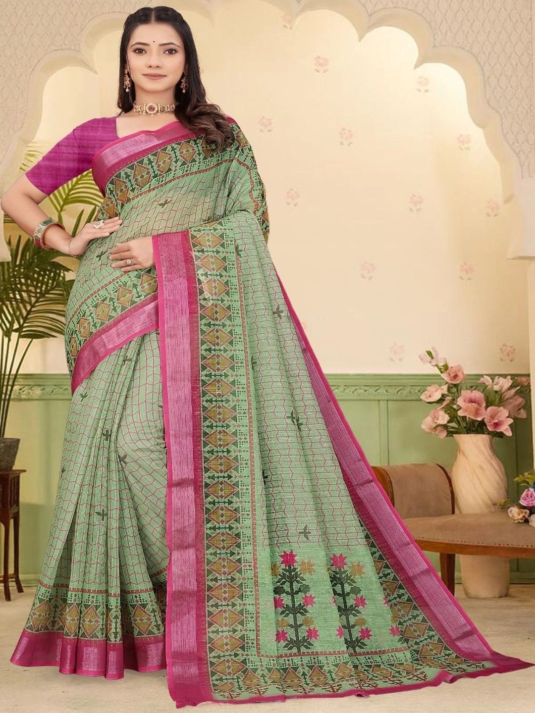 JIVIKA Woven Design Silk Cotton Kanjeevaram Saree-picture-42