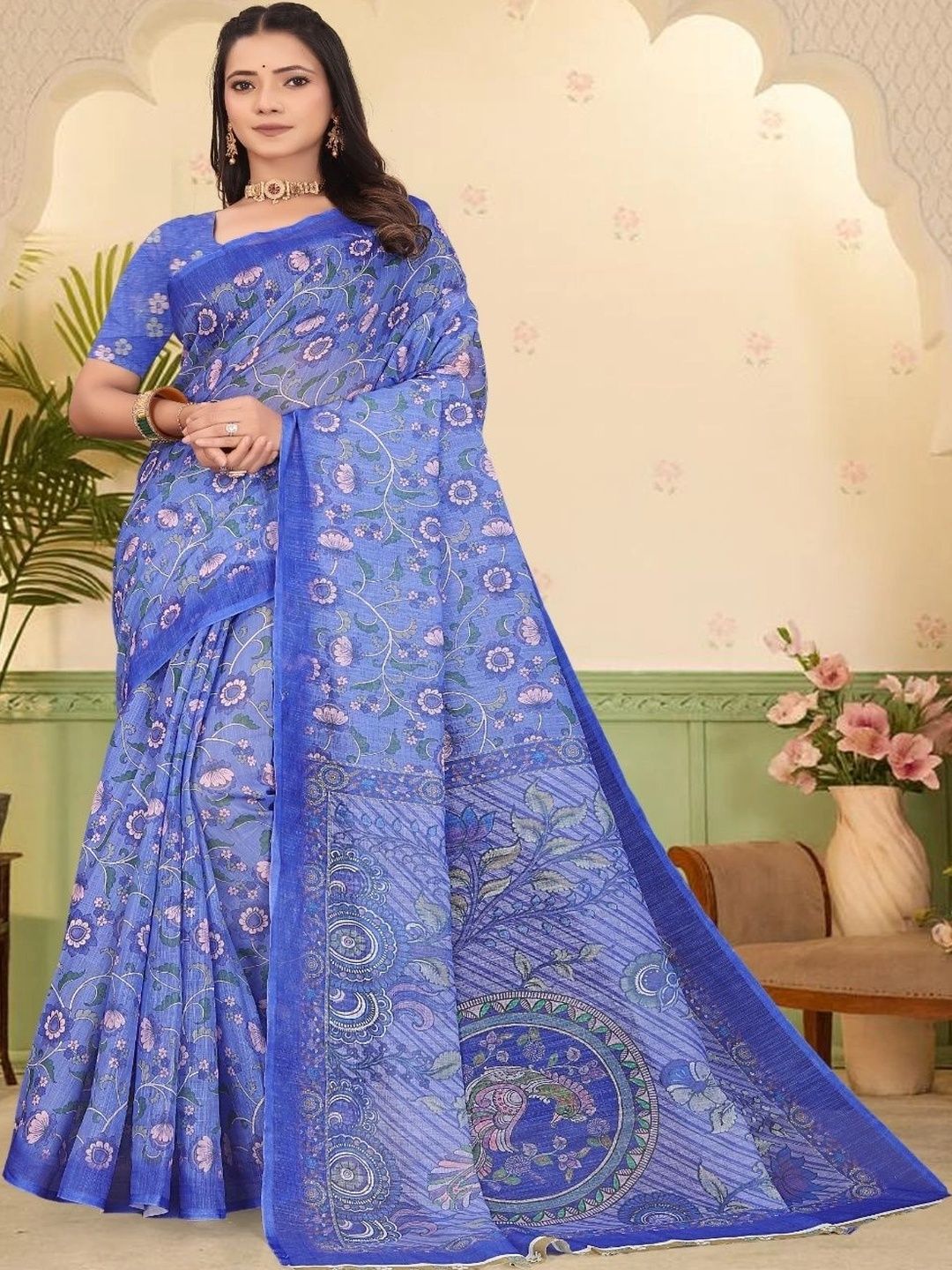 JIVIKA Floral Silk Cotton Kanjeevaram Saree-picture-21