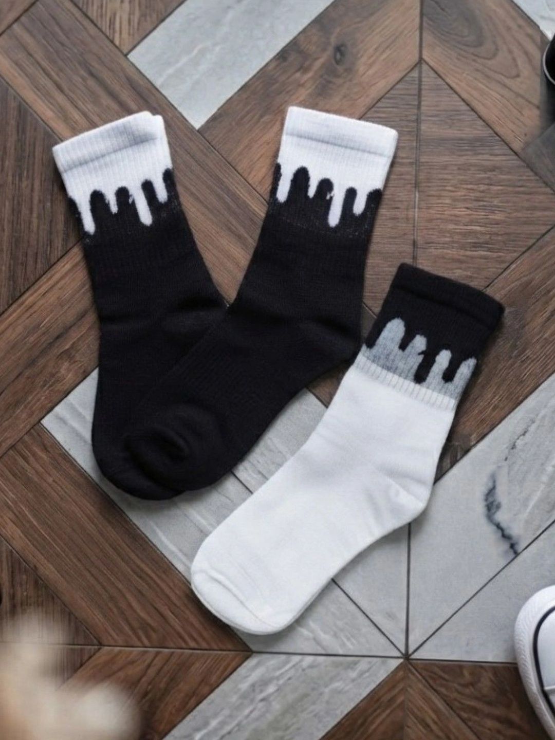 pell-mell Men Pack of 2 Cotton Assorted Patterned Above Ankle Socks-picture-25