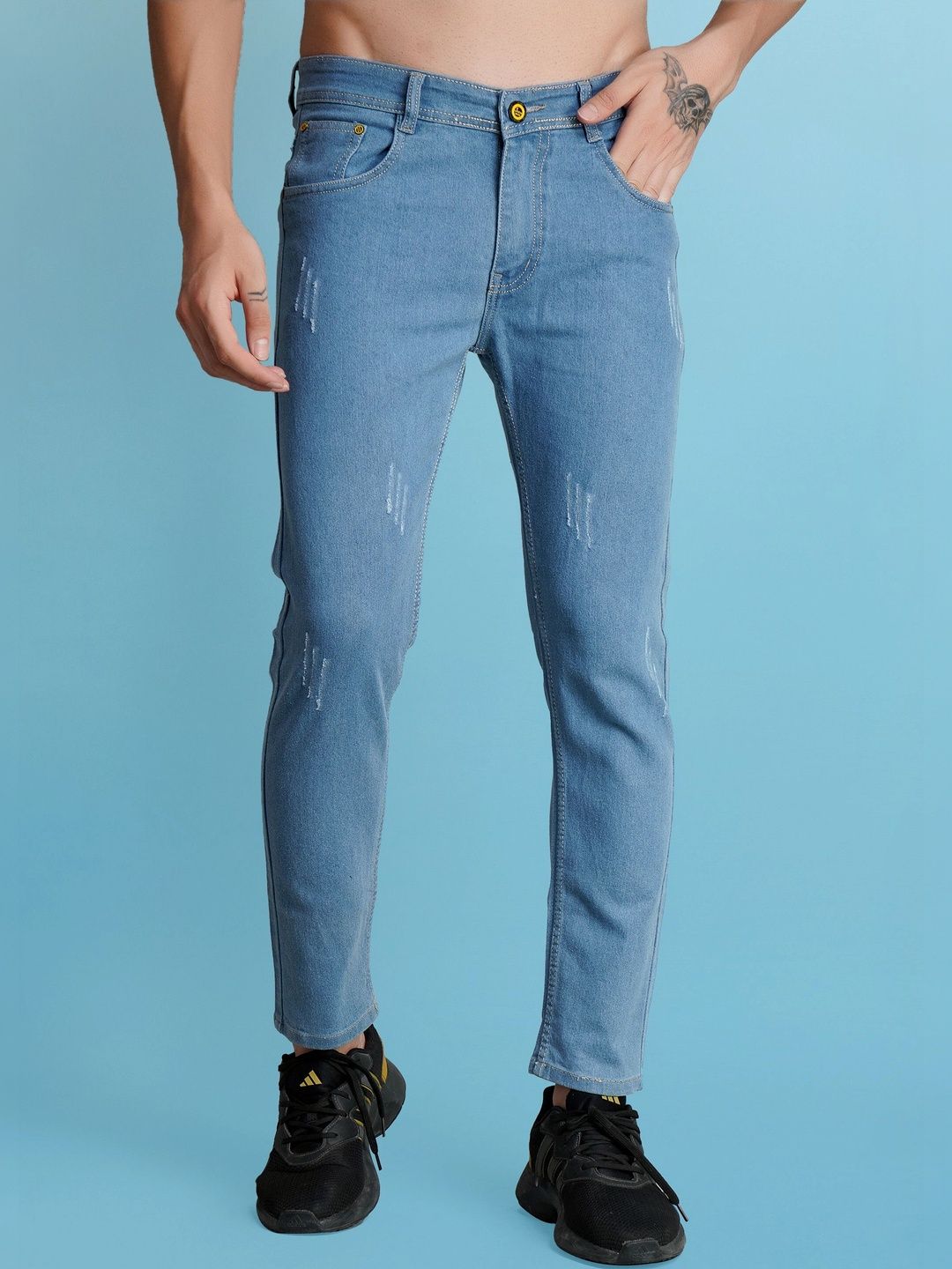 Wanted Men Regular Fit Mid-Rise Low Distress Jeans-picture-54