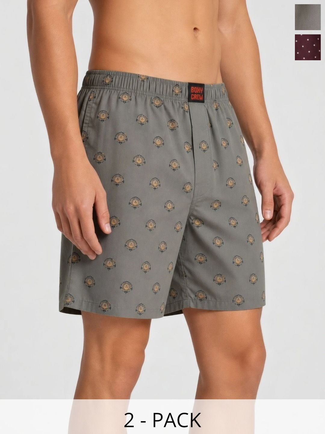 Boxy Crew Pack Of 2 Printed Pure Cotton Mid Rise Boxers-picture-25