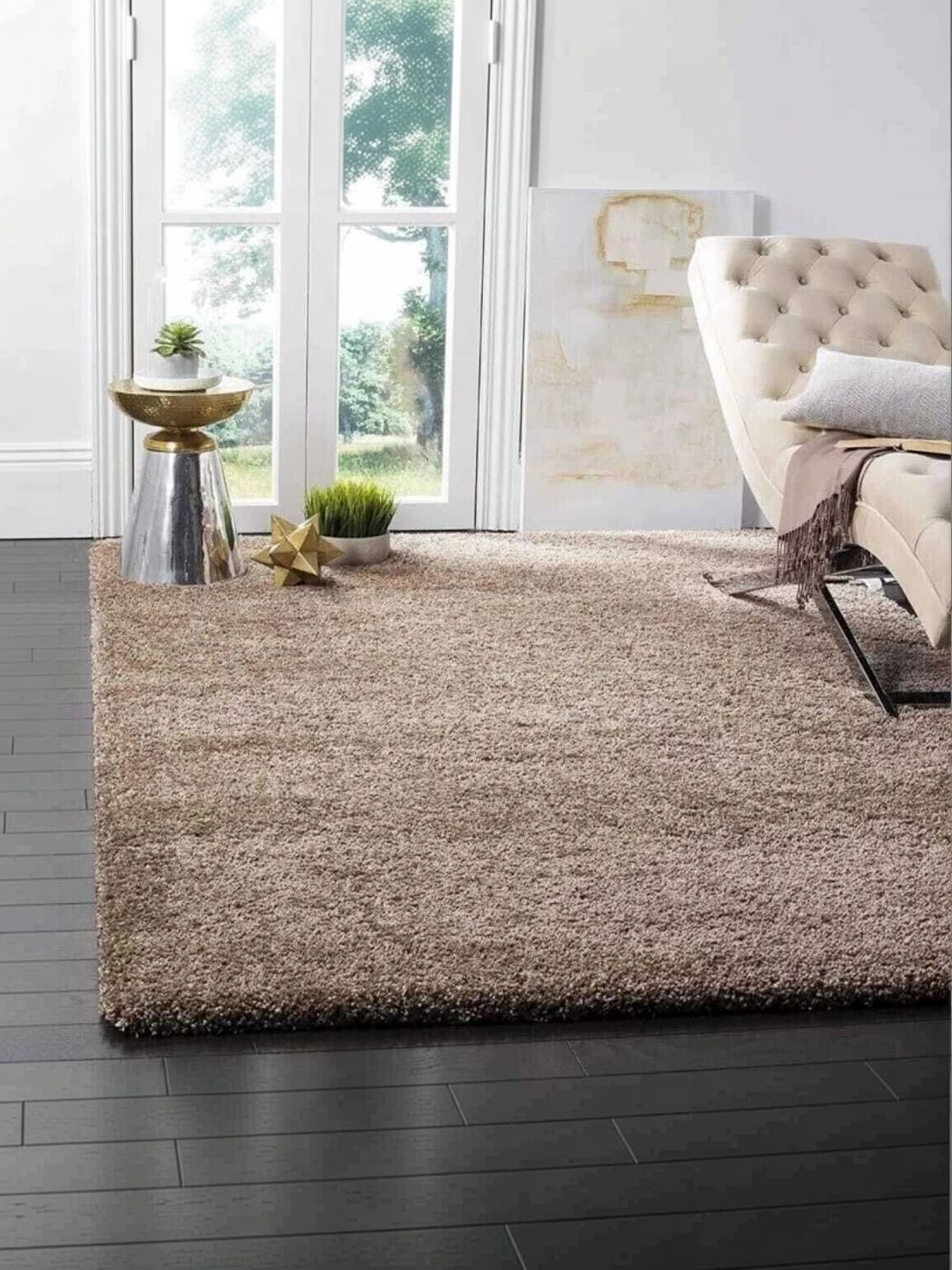 Samjeeda Handloom carpets White Geometric Anti-Skid Woollen Carpet-image-32