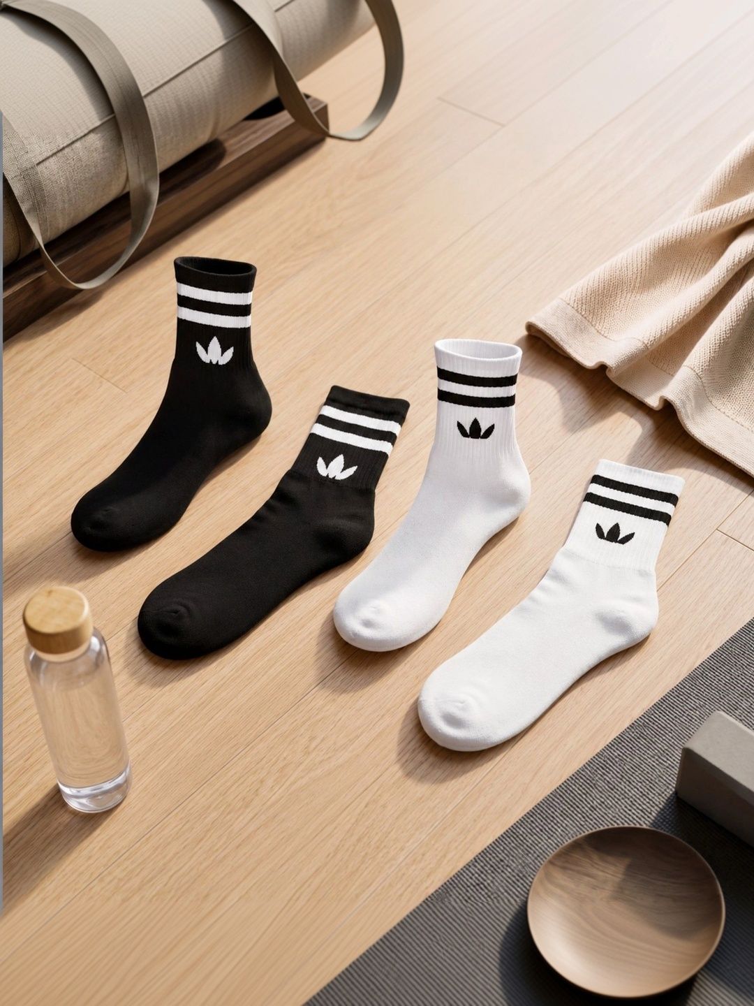 pell-mell Men Pack of 2 Cotton Assorted Striped Above Ankle Socks-image-23