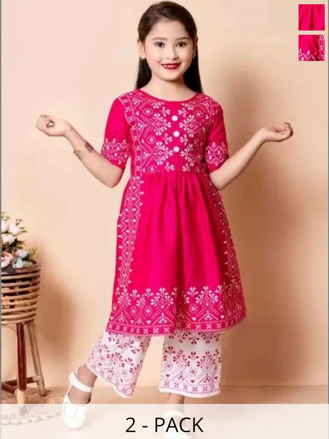 KIDS EARTH Girls Printed Palazzos-picture-26