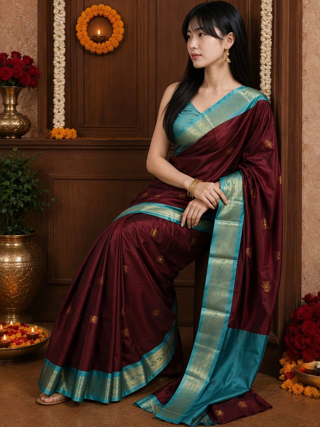 Moda Rapido Woven Design Zari Pure Cotton Kanjeevaram Saree