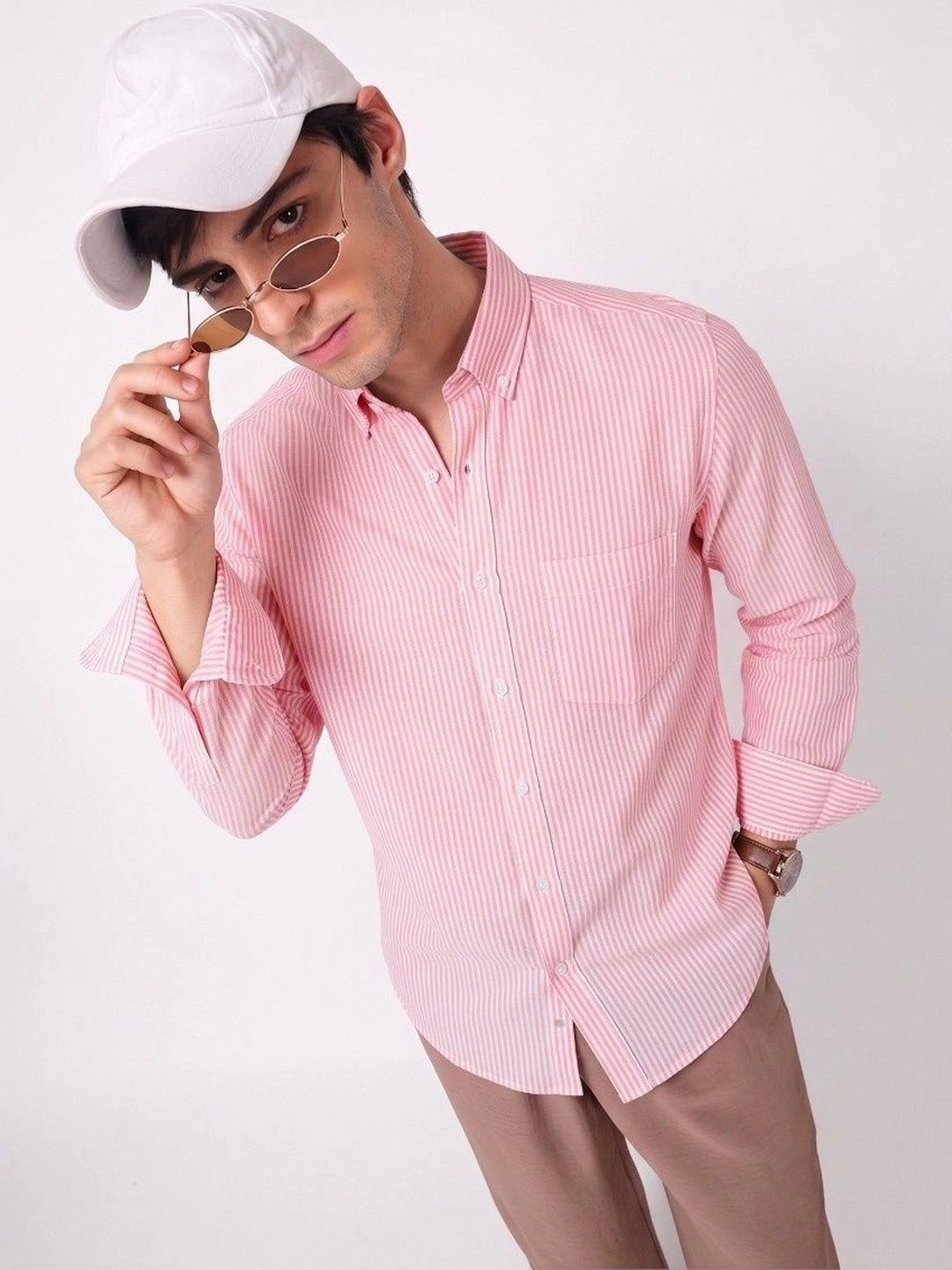 R.Code by The Roadster Life Co. Men Standard Slim Fit Striped Casual Shirt-picture-25