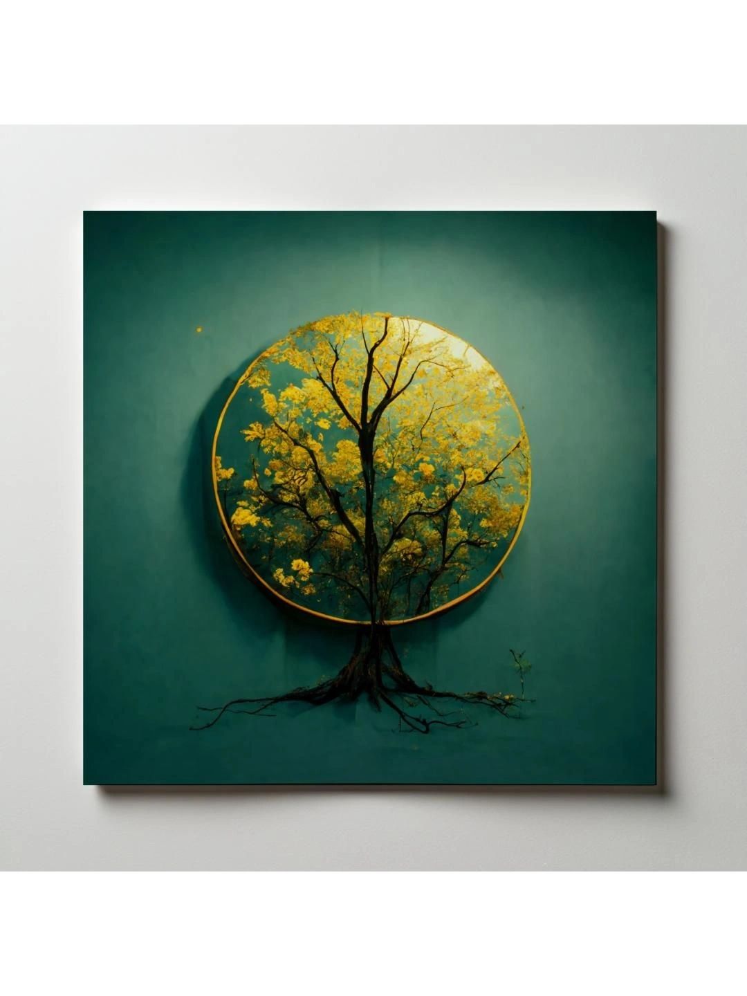 ARTOLIC Yellow & Black Beautiful Leafy Tree Circular D2 Wall Sticker-image-5